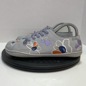Camper Twins Basket Floral Embroidered Full Grain Leather Sneakers